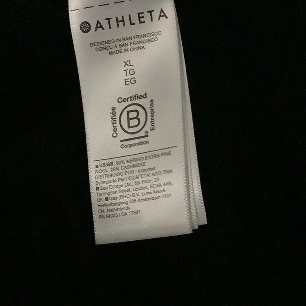 NWT Athleta Alpine Tabard Sweater  XL cashmere cotton - Picture 4 of 9